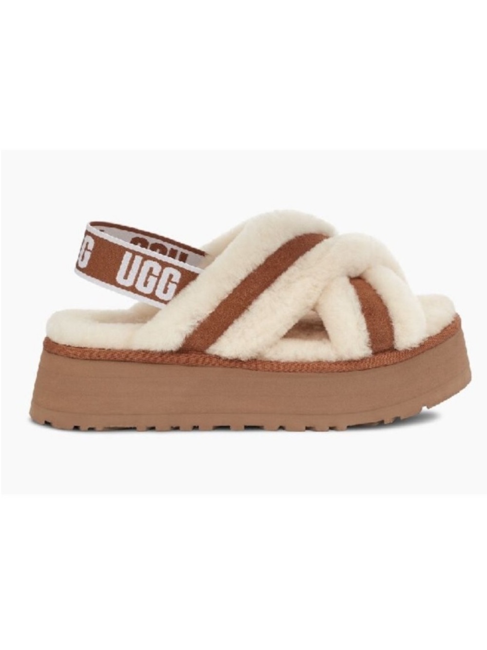 UGG Disco Cross Slide Womens Sandals Size 9 Chestnut Brown 1121550